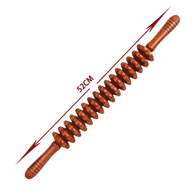 16 Beads Universal Back Massage Tendons Beech Wood Scraping Stick Point Treatment Guasha Relax Therapy Tool Abdominal Massager