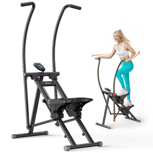 Stepper Climber Fitness Machine with Handles, 3 in 1 Stationary Elliptical with Adjustable Incline
