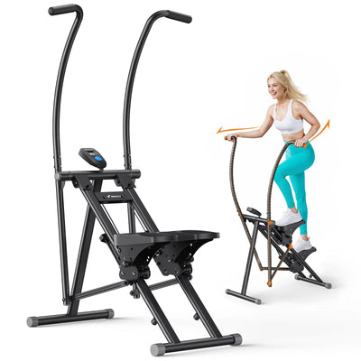 Stepper Climber Fitness Machine with Handles, 3 in 1 Stationary Elliptical with Adjustable Incline